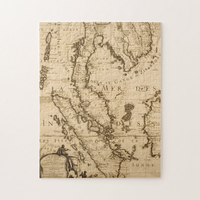 Antique Map of South East Asia | 1687 Jigsaw Puzzle (Vertical)