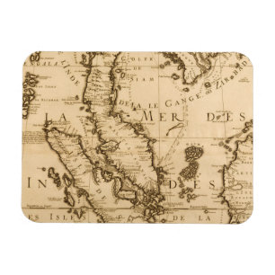 Antique Map of South East Asia 1687 Magnet