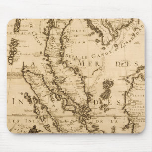 Antique Map of South East Asia 1687 Mouse Pad