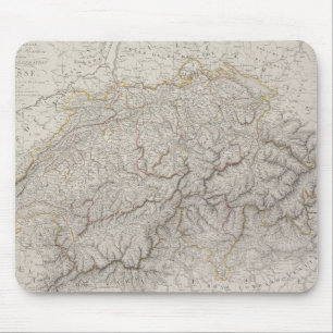 Antique Map of Switzerland Mouse Pad