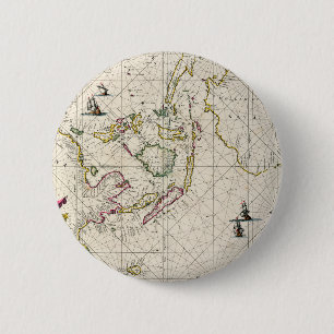 Antique Map of the East Indies 6 Cm Round Badge