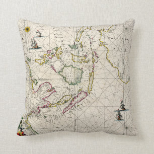 Antique Map of the East Indies Cushion