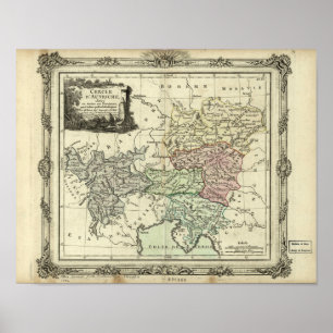 Antique Map of the Holy Roman Empire, Austria 1792 Poster