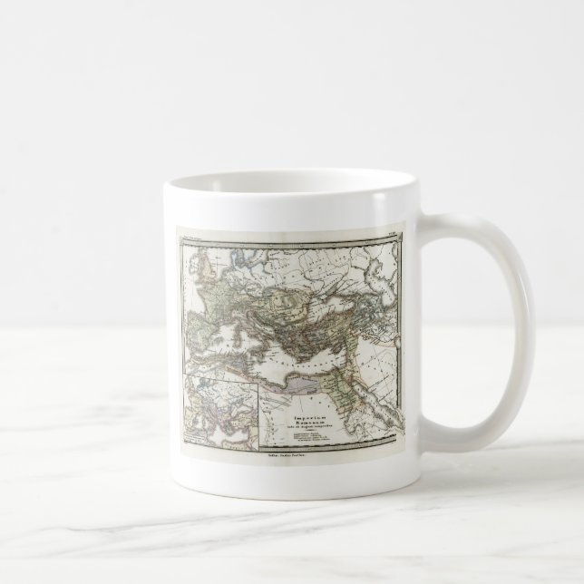 Antique Map of the Roman Empire Coffee Mug (Right)