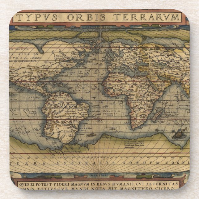 Antique Map of the World Coaster (Front)