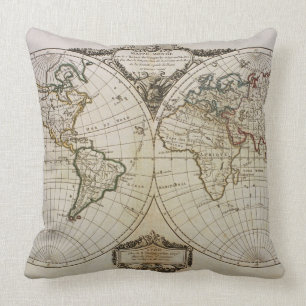 Antique Map of the World Cushion