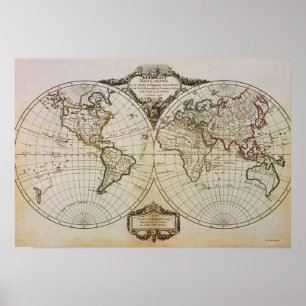 Antique Map of the World Poster