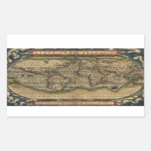 Antique Map of the World Rectangular Sticker