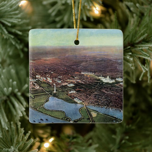 Antique Map of Washington DC and the Potomac River Ceramic Ornament (Tree)