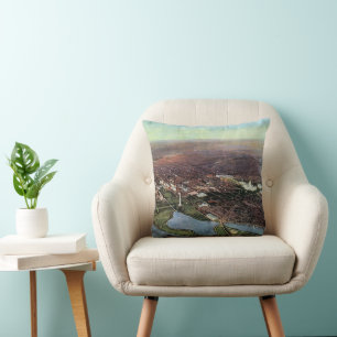 Antique Map of Washington DC and the Potomac River Cushion