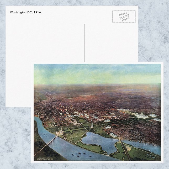 Antique Map of Washington DC and the Potomac River Postcard (Creator Uploaded)