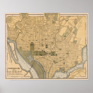 Antique Map of Washington DC Poster