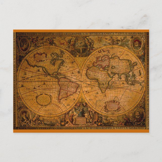 ANTIQUE MAP POSTCARD (Front)