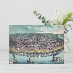 Antique Map Saint Louis Missouri Mississippi River