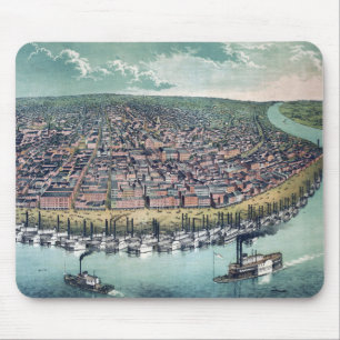 Antique Map Saint Louis Missouri Mississippi River Mouse Pad
