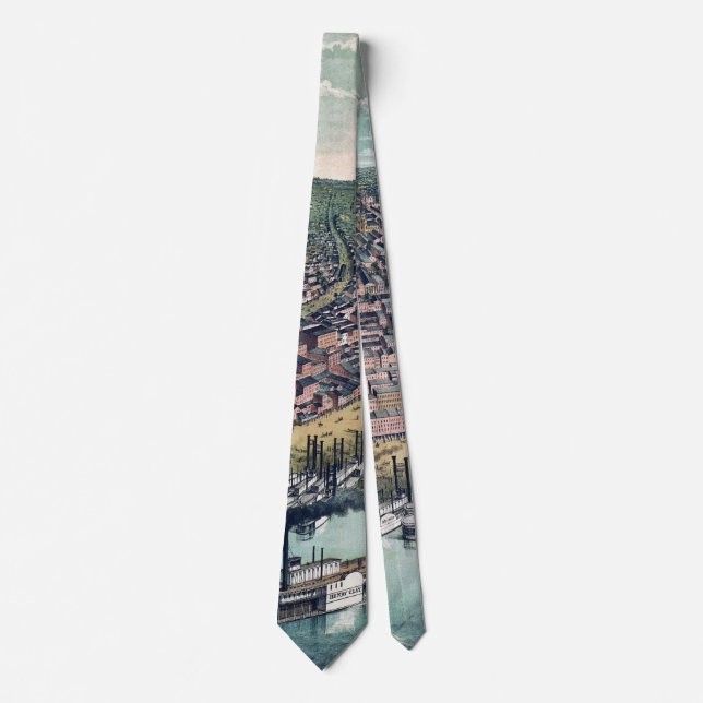 Antique Map Saint Louis Missouri Mississippi River Tie (Front)