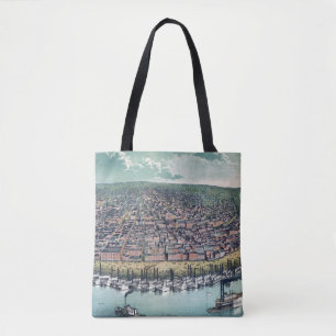 Antique Map Saint Louis Missouri Mississippi River Tote Bag