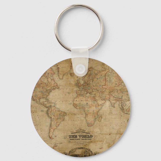 Antique Map Series Key Ring (Front)