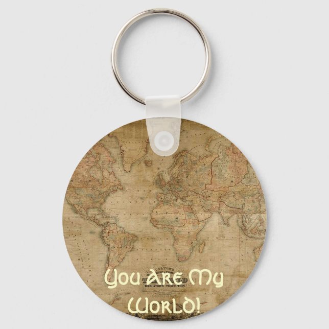 Antique Map Series Key Ring (Front)
