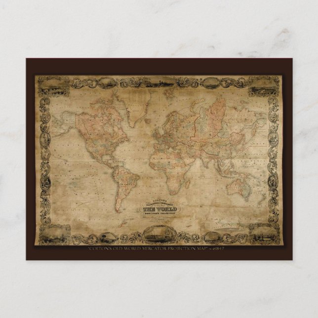 Antique Map Series Postcard (Front)