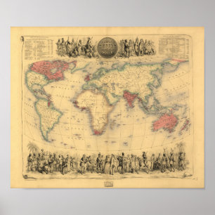 Antique Map - The British Empire 1850 Poster