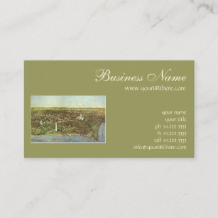 Antique Map with a Panoramic View of Washington DC Business Card