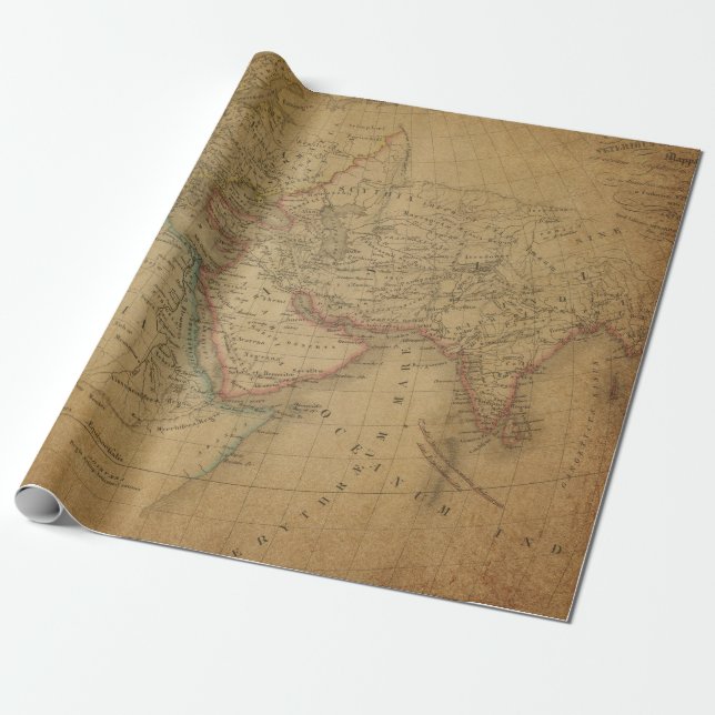 Antique Maps Style 1 Wrapping Paper Roll (Unrolled)
