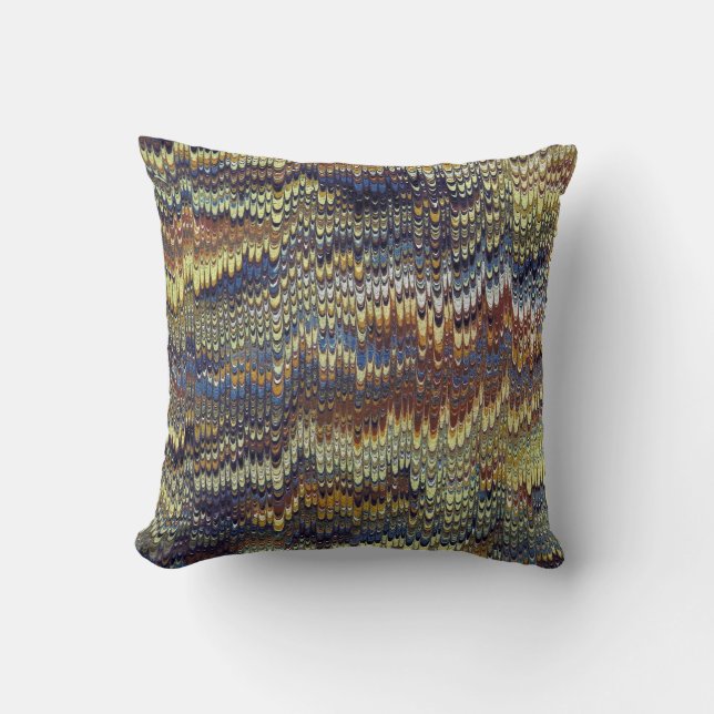 Antique Marbled Paper Cushion (Front)