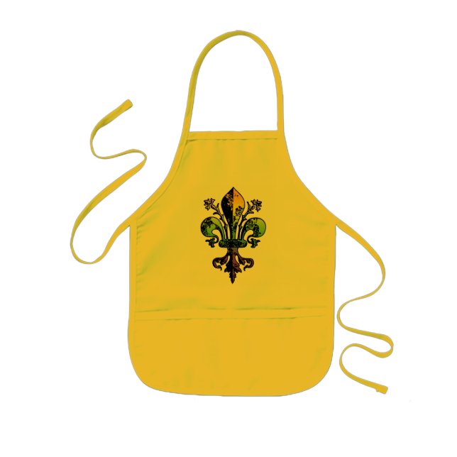 Antique Mardi Gras Fleur Kids Apron (Front)