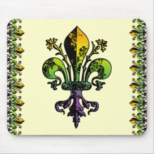 Antique Mardi Gras Fleur Mouse Pad