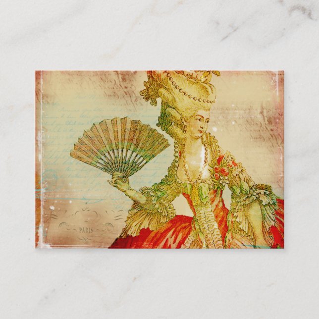 Antique Marie Antoinette Business Cards (Front)