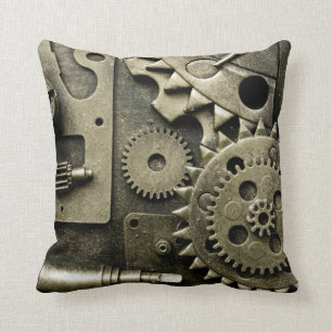Antique Mechanical Gears Manly Cushion