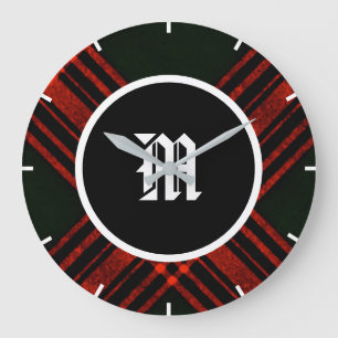 Antique Menzies Hunting Tartan Clan Plaid Large Clock