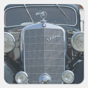 antique mercedes 2 square sticker
