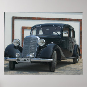 antique mercedes 3 poster