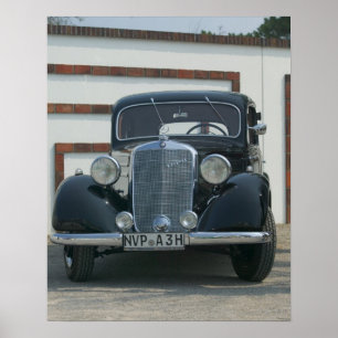 antique mercedes poster
