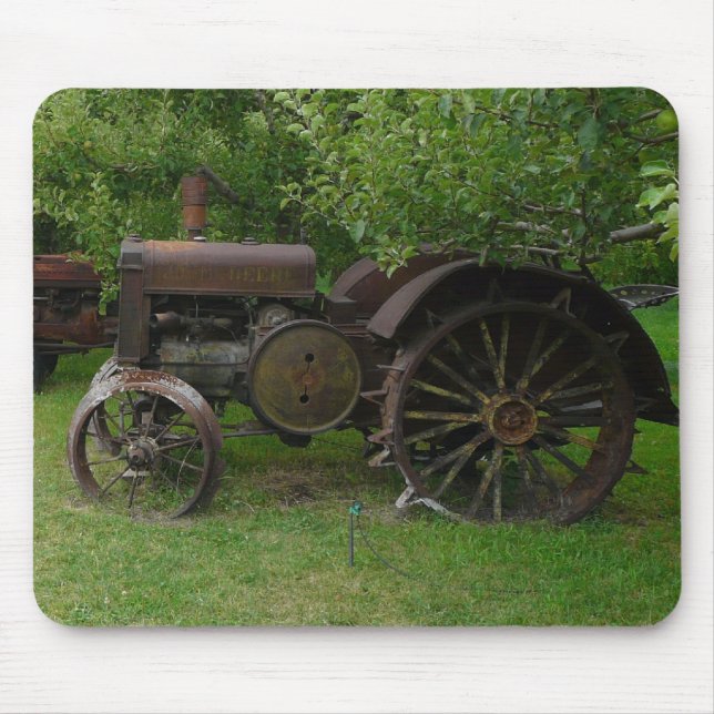 Antique Metal Wheel Tractors Mouse Pad (Front)