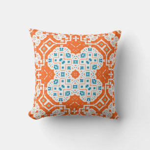 Antique mexican talavera ceramic. Vintage seamless Cushion