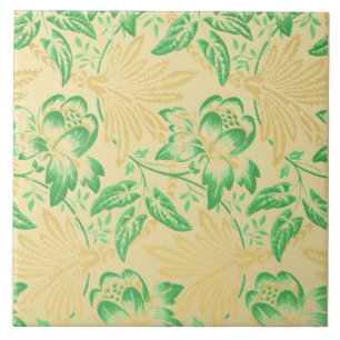 Antique Morning Glory French Floral Pattern Ceramic Tile