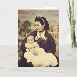 Antique Mother and Child Photo Card