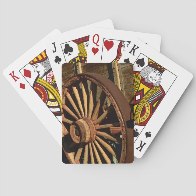 Antique mule train wagon playing cards (Back)