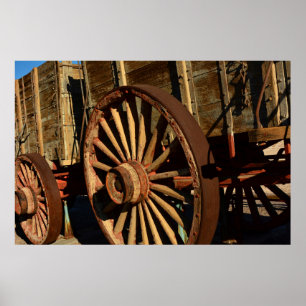 Antique mule train wagon poster