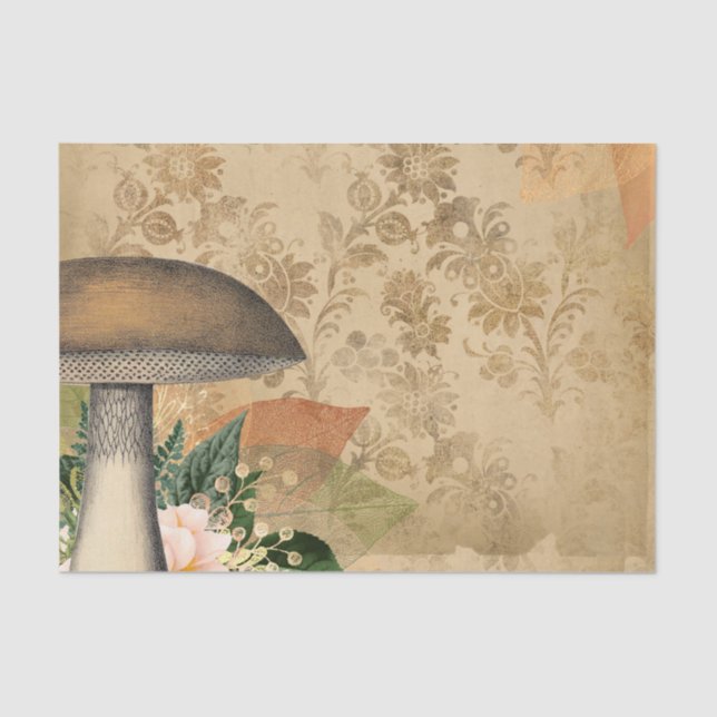 Antique Mushroom Decoupage Paper (Front)