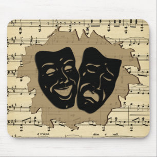Antique Music and Theatre Masks Mouse Pad