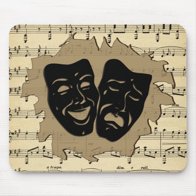 Antique Music and Theatre Masks Mouse Pad (Front)