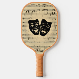 Antique Music and Theatre Masks Pickleball Paddle