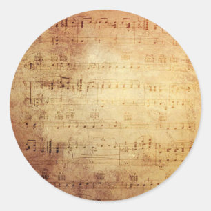 Antique Music Classic Round Sticker