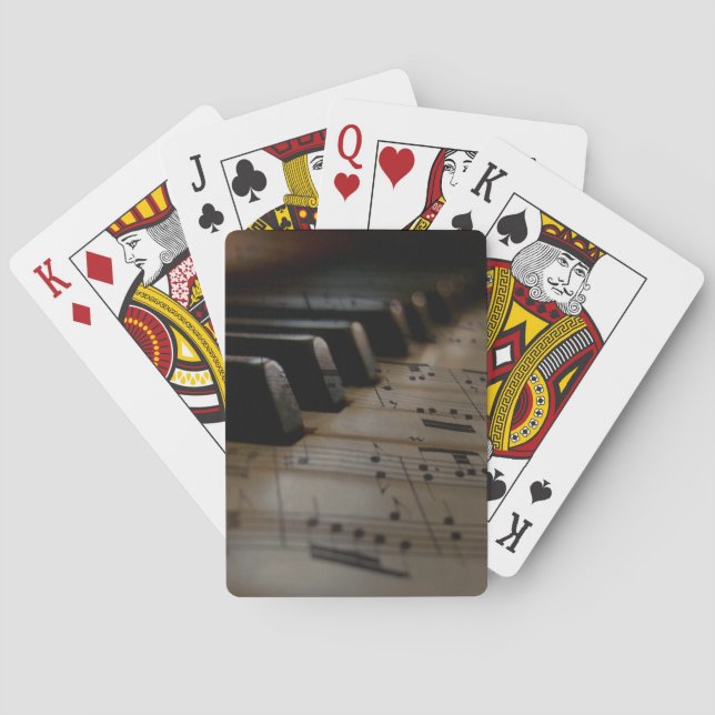 Antique Music Piano Keys Bicycle Playing Cards (Back)