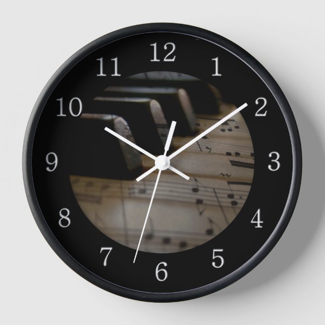 Antique Music Piano Keys  Clock (Front)