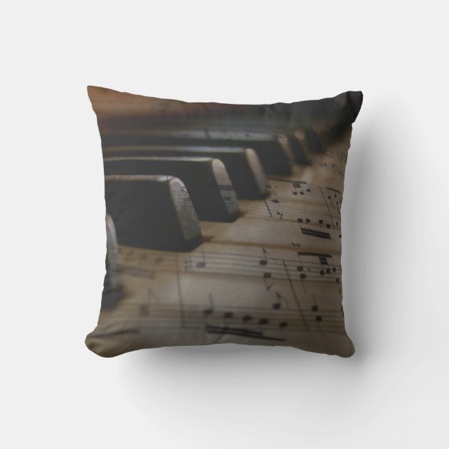 Antique Music Piano Keys Cushion (Front)
